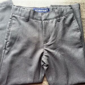 Boys' Gray Straight Leg Dress Pant Adjustable Waist - Size 7 - EUC